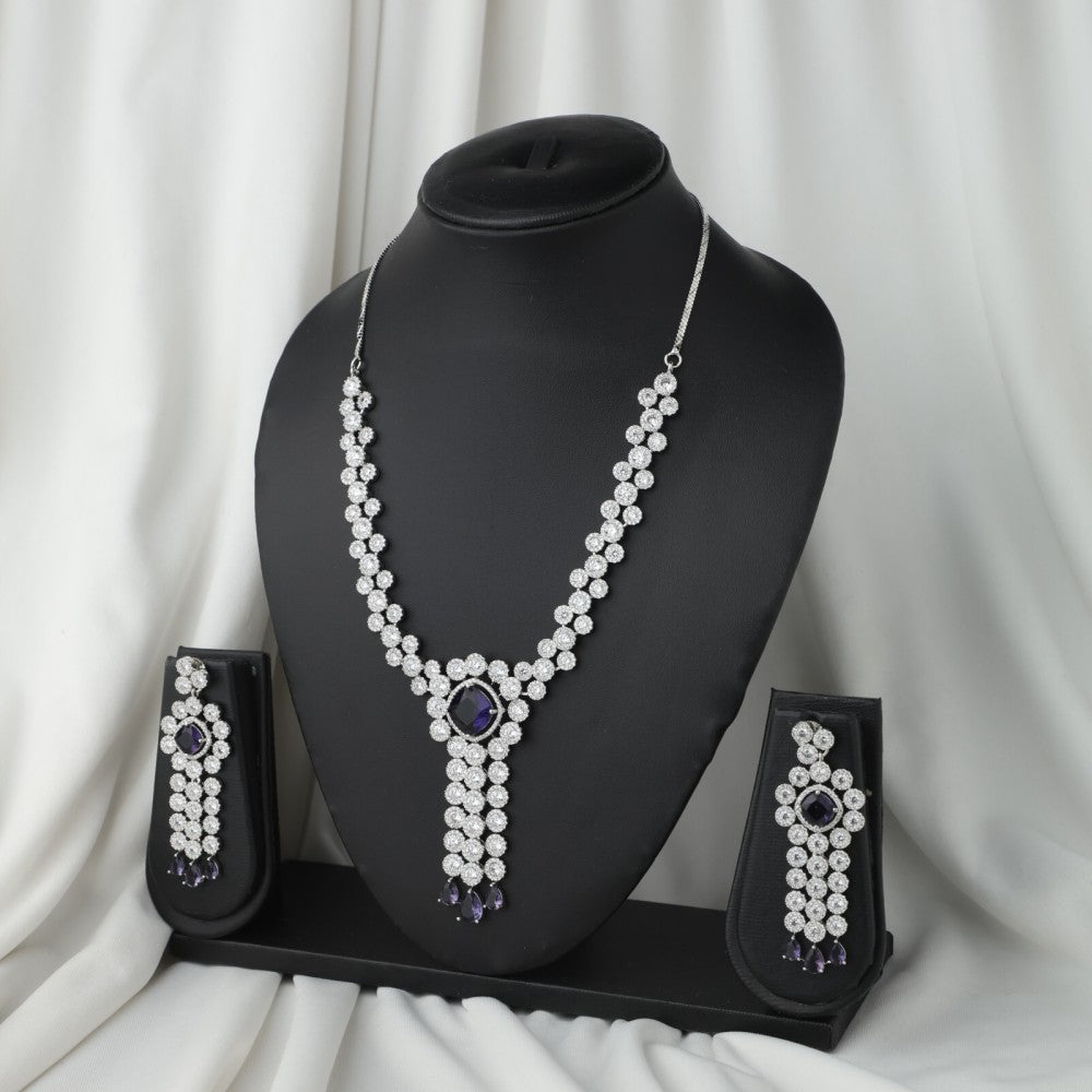 Azure Allure Blue Stone Necklace – Elegant Jewelry for Pageants and Events