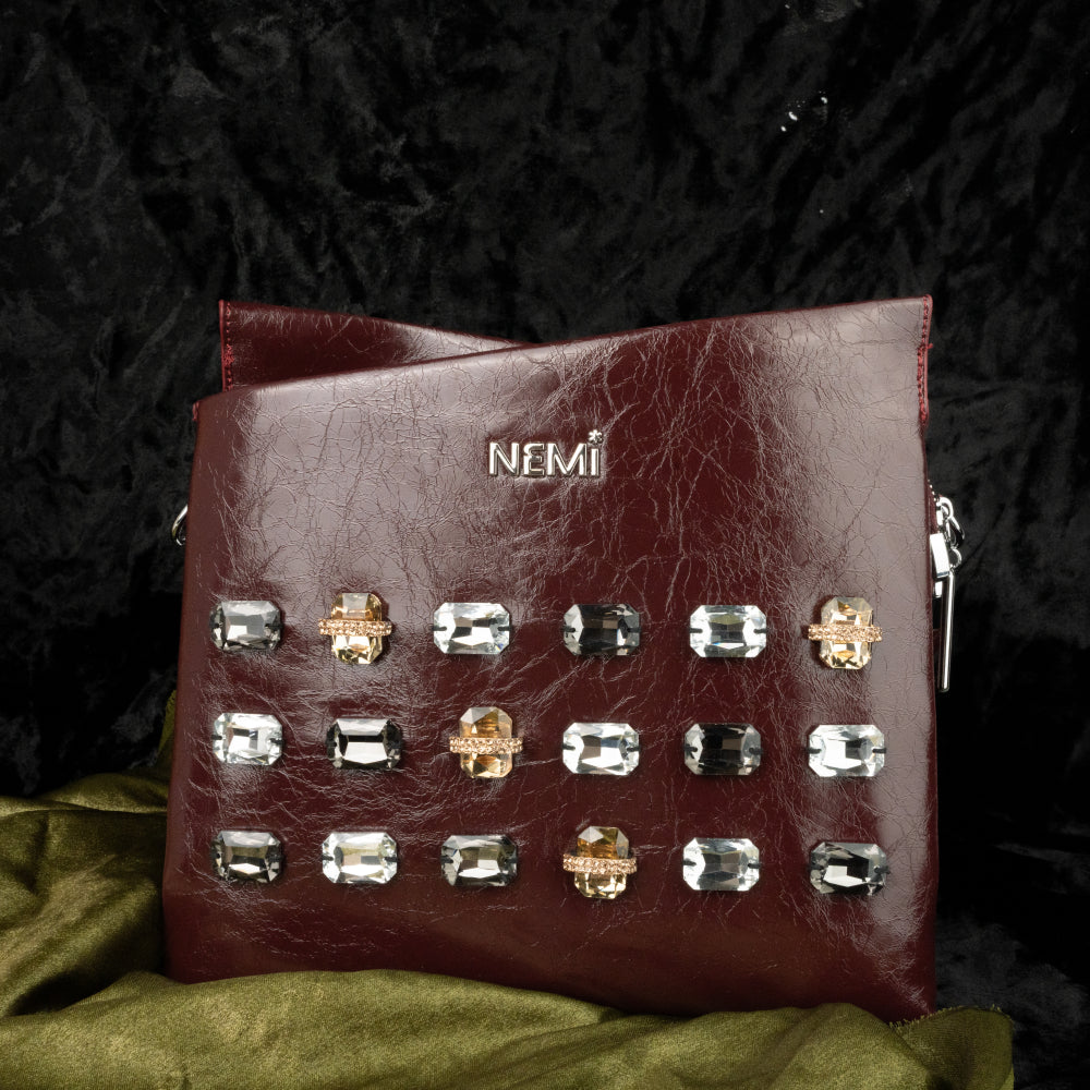 Maroon Handheld Bag – Rich & Sophisticated – Elegant Jewelry for Pageants and Events