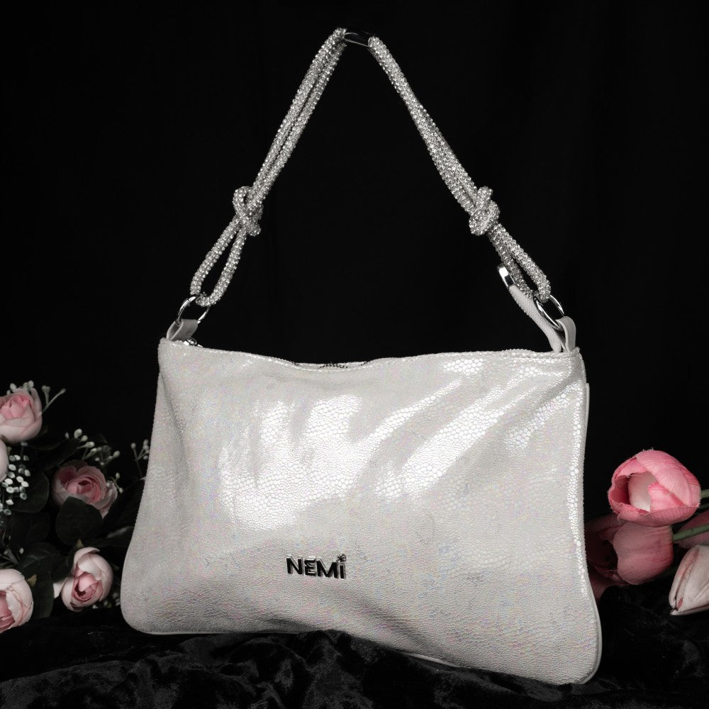 Nemi Light White Handbag – Pure & Elegant – Elegant Jewelry for Pageants and Events