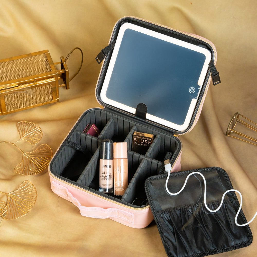 Mirror Pink Makeup Bag – Glossy & Glam – Elegant Jewelry for Pageants and Events