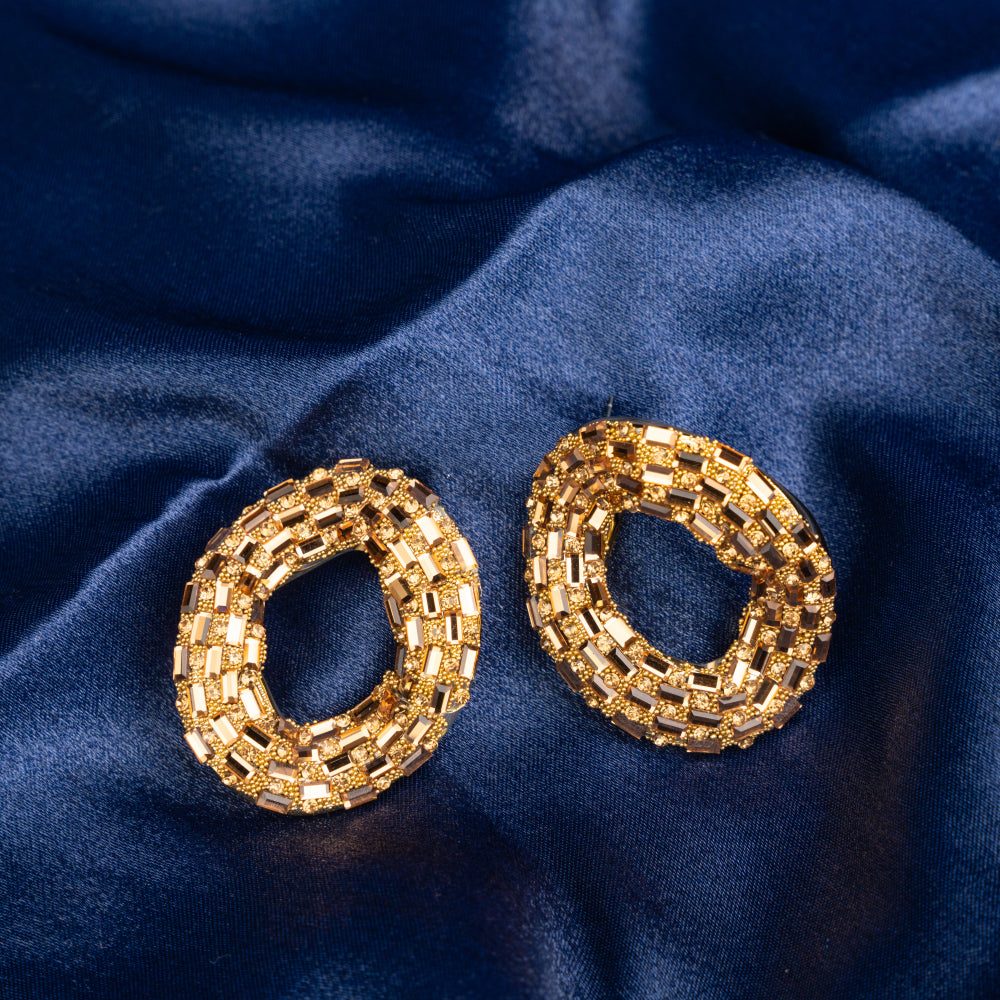 Aurora Gold "O" Loop Earrings – Elegant Jewelry for Pageants and Events