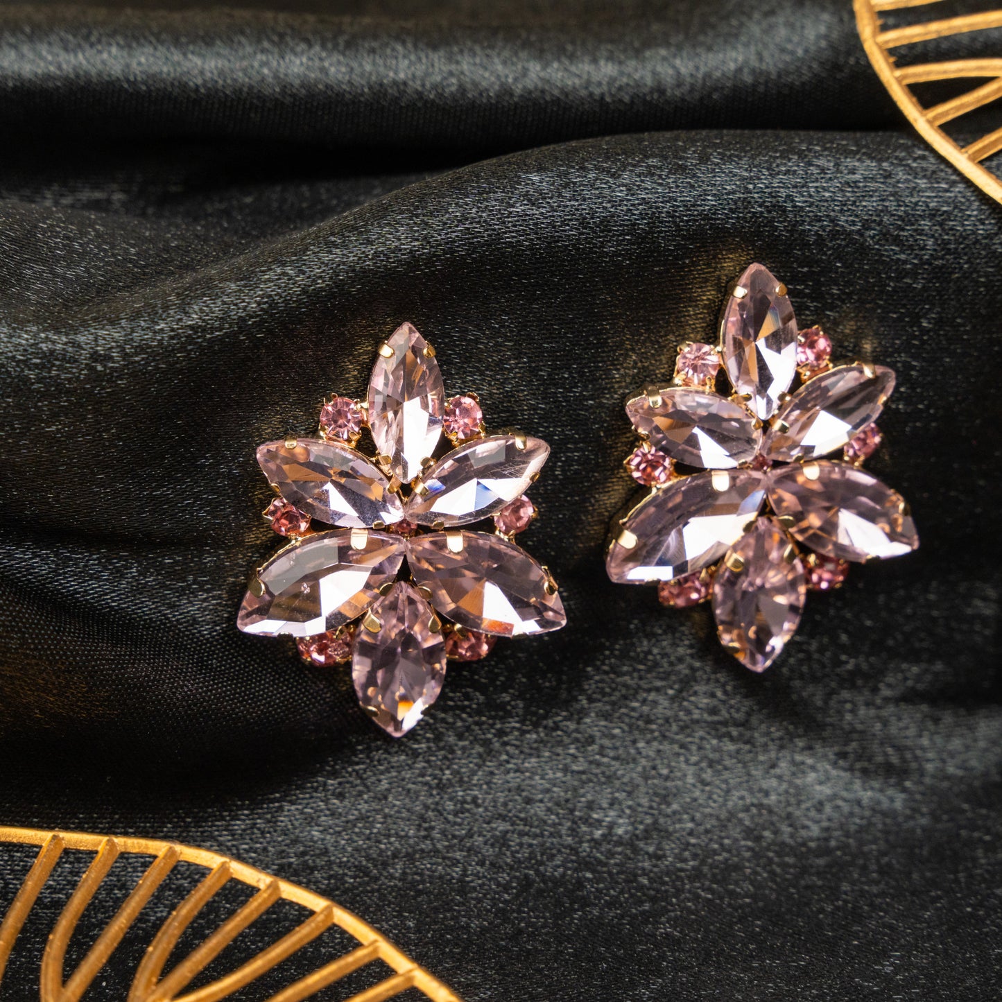 Frosted Shine White Plated Stone Earrings – Elegant Jewelry for Pageants and Events