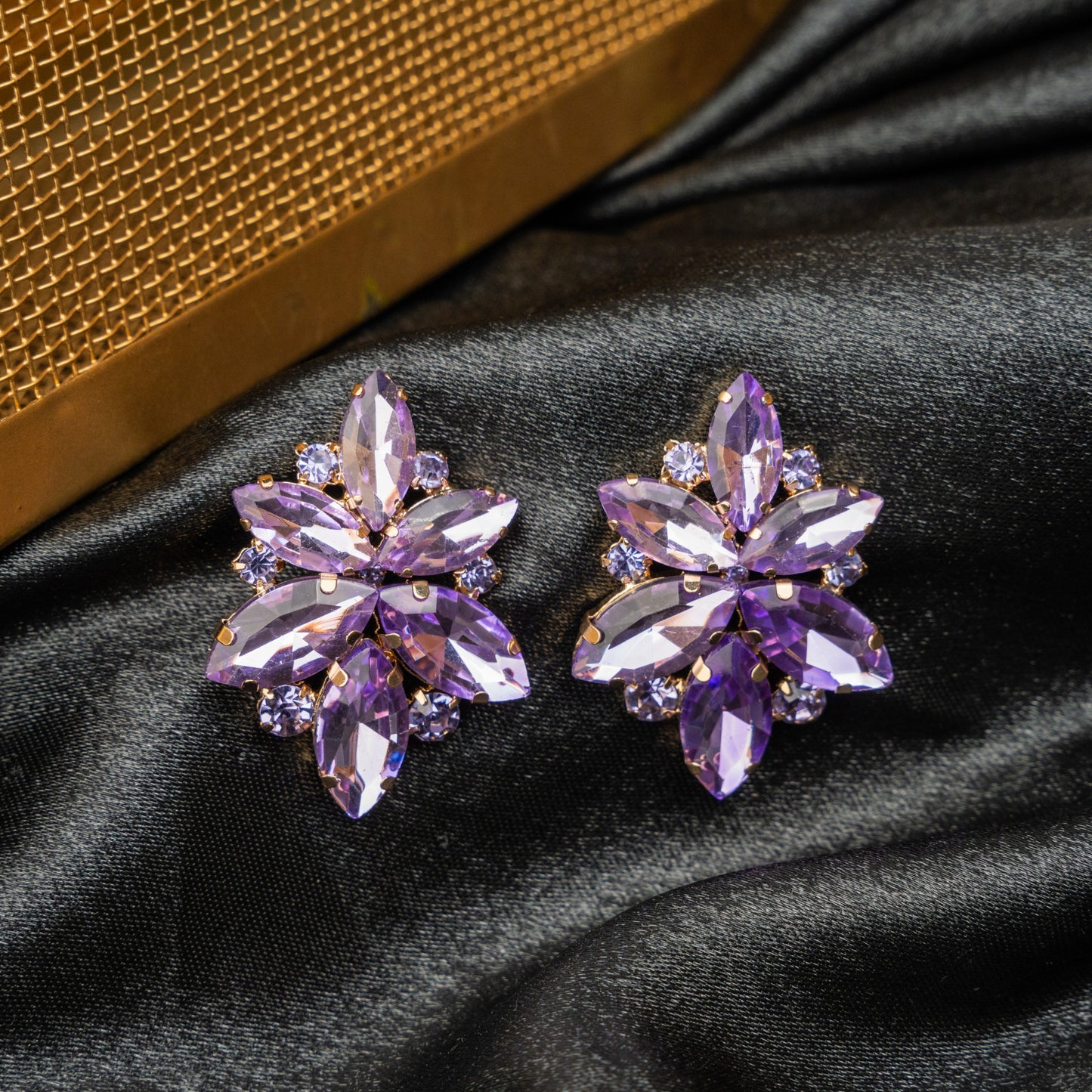 Lilac Whimsy Floral Earrings – Elegant Jewelry for Pageants and Events