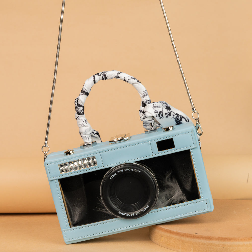 Light Blue Cam Bag – Cool & Retro – Elegant Jewelry for Pageants and Events