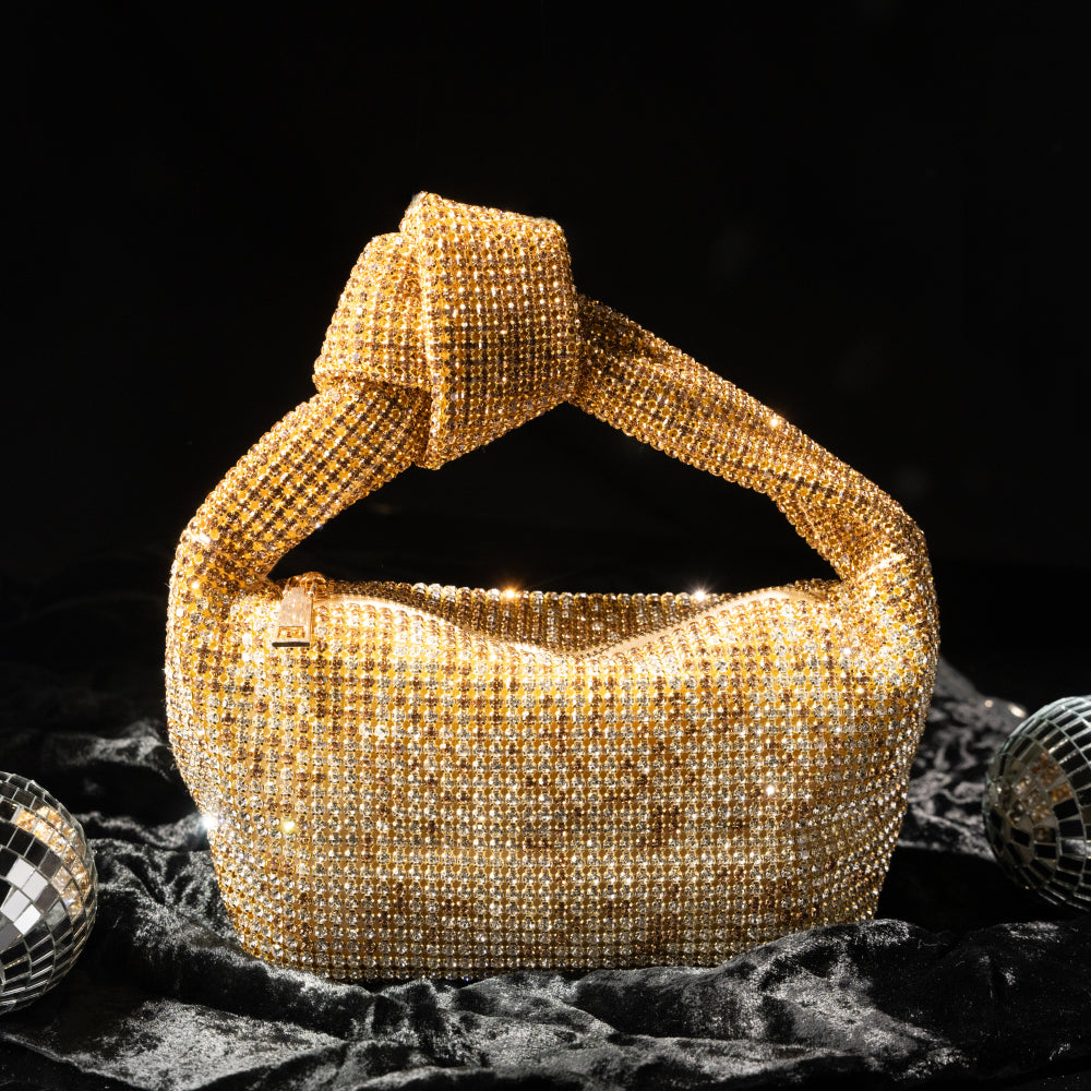 Gold Knot Handheld Bag – Elegant & Sophisticated – Elegant Jewelry for Pageants and Events