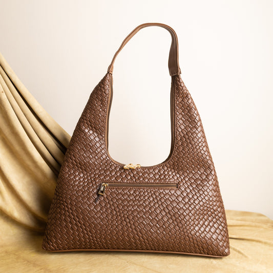 Mocha Muse: Brown Shoulder Bag – Elegant Jewelry for Pageants and Events