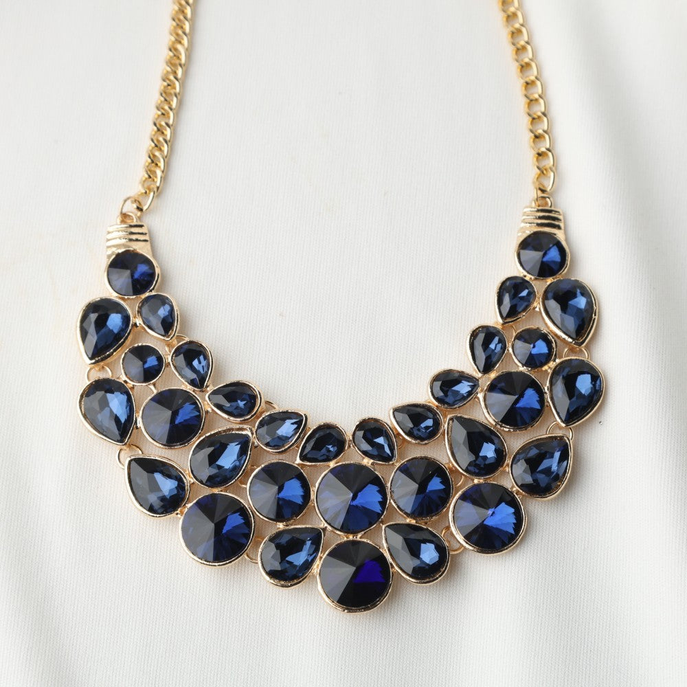 Midnight Muse Black Glass Stone Necklace – Elegant Jewelry for Pageants and Events