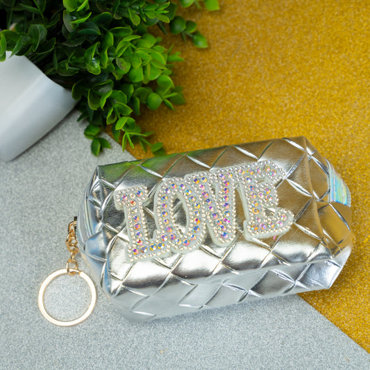 Love Silver Handheld Bag – Romantic & Shiny – Elegant Jewelry for Pageants and Events