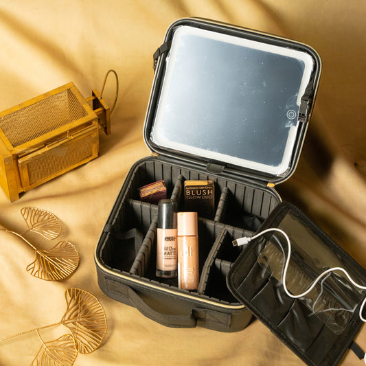 Black Mirror Makeup Bag – Glam On-The-Go – Elegant Jewelry for Pageants and Events