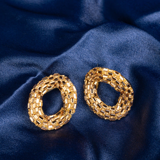 Aurora Gold "O" Loop Earrings – Elegant Jewelry for Pageants and Events