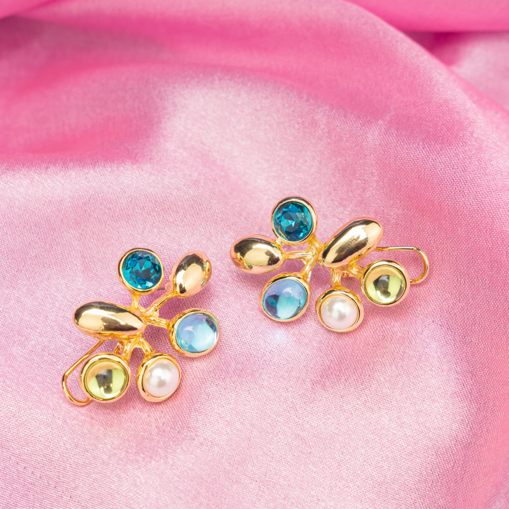 Multicolor Bold Stud Earring – Elegant Jewelry for Pageants and Events