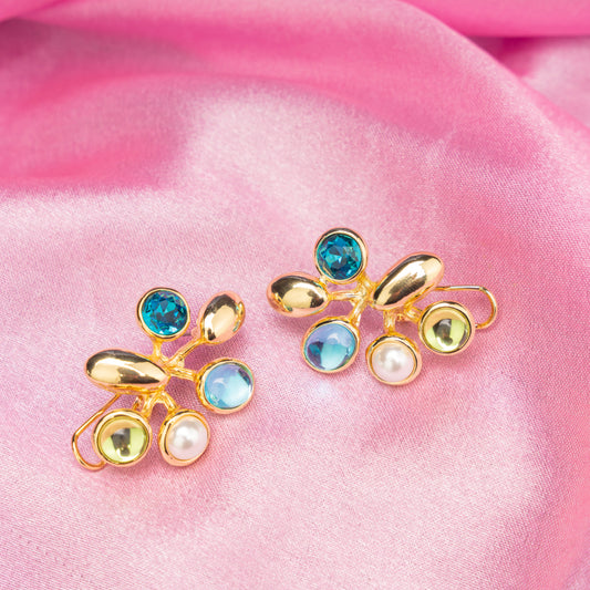 Multicolor Bold Stud Earring – Elegant Jewelry for Pageants and Events