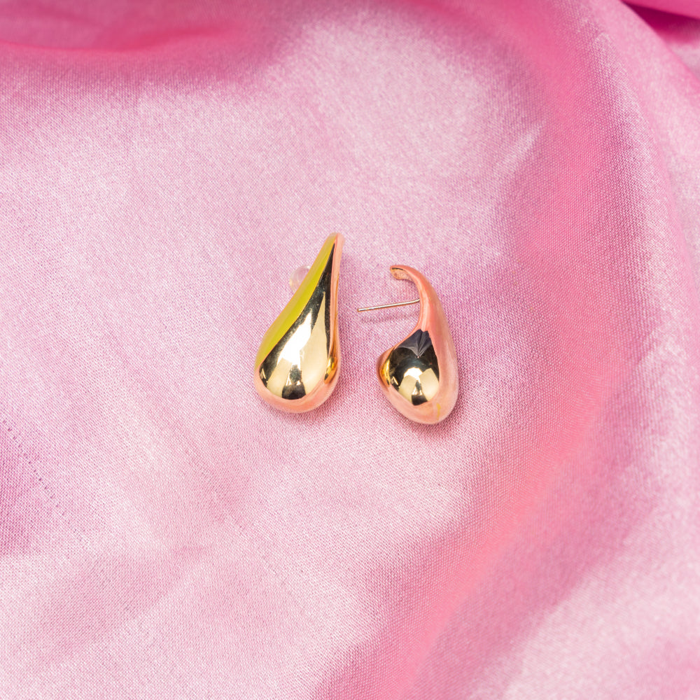 Tredny Hoop Drop Golden Earring – Elegant Jewelry for Pageants and Events