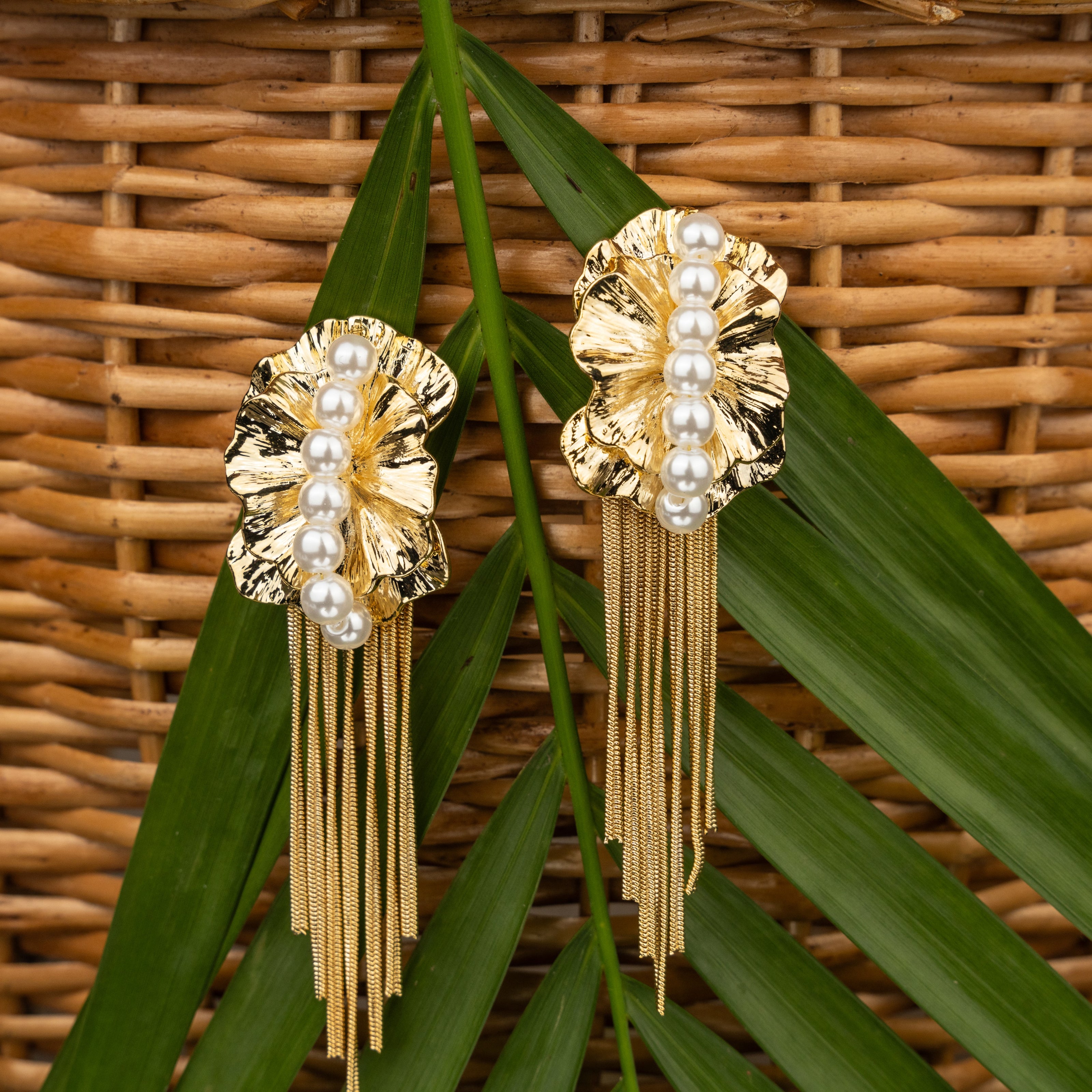 Pearl Radiance Bloom Earrings – Elegant Jewelry for Pageants and Events
