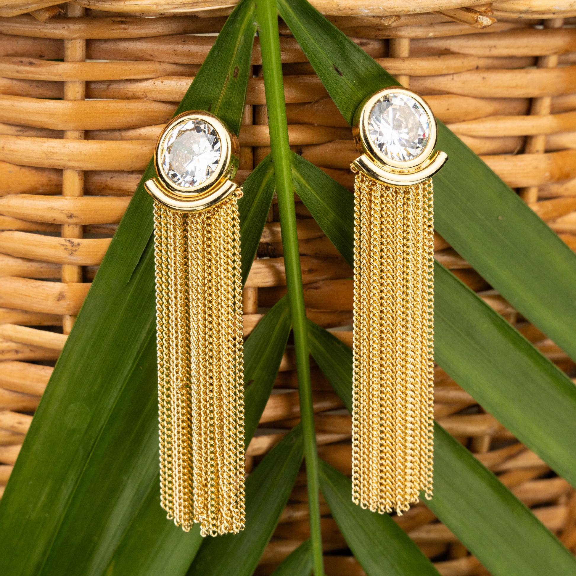 Starfall Stone Studded Drop Earrings – Elegant Jewelry for Pageants and Events