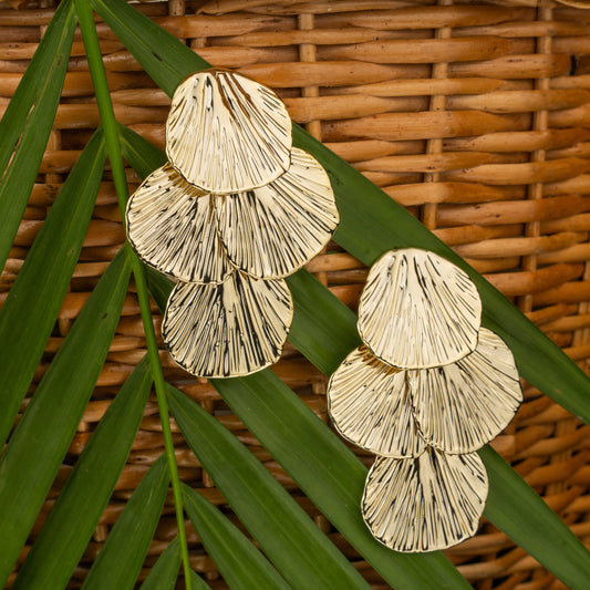 Boho Breeze Dried Palm Leaf Earrings – Elegant Jewelry for Pageants and Events