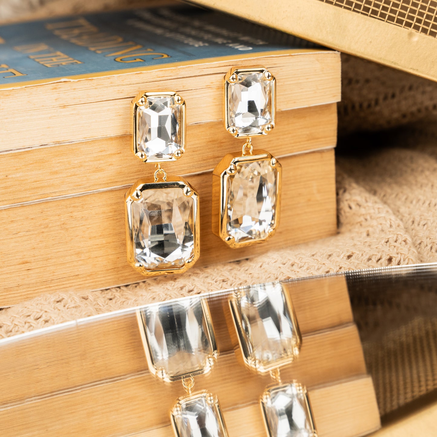 Ivory Charm White Stone Earrings – Elegant Jewelry for Pageants and Events