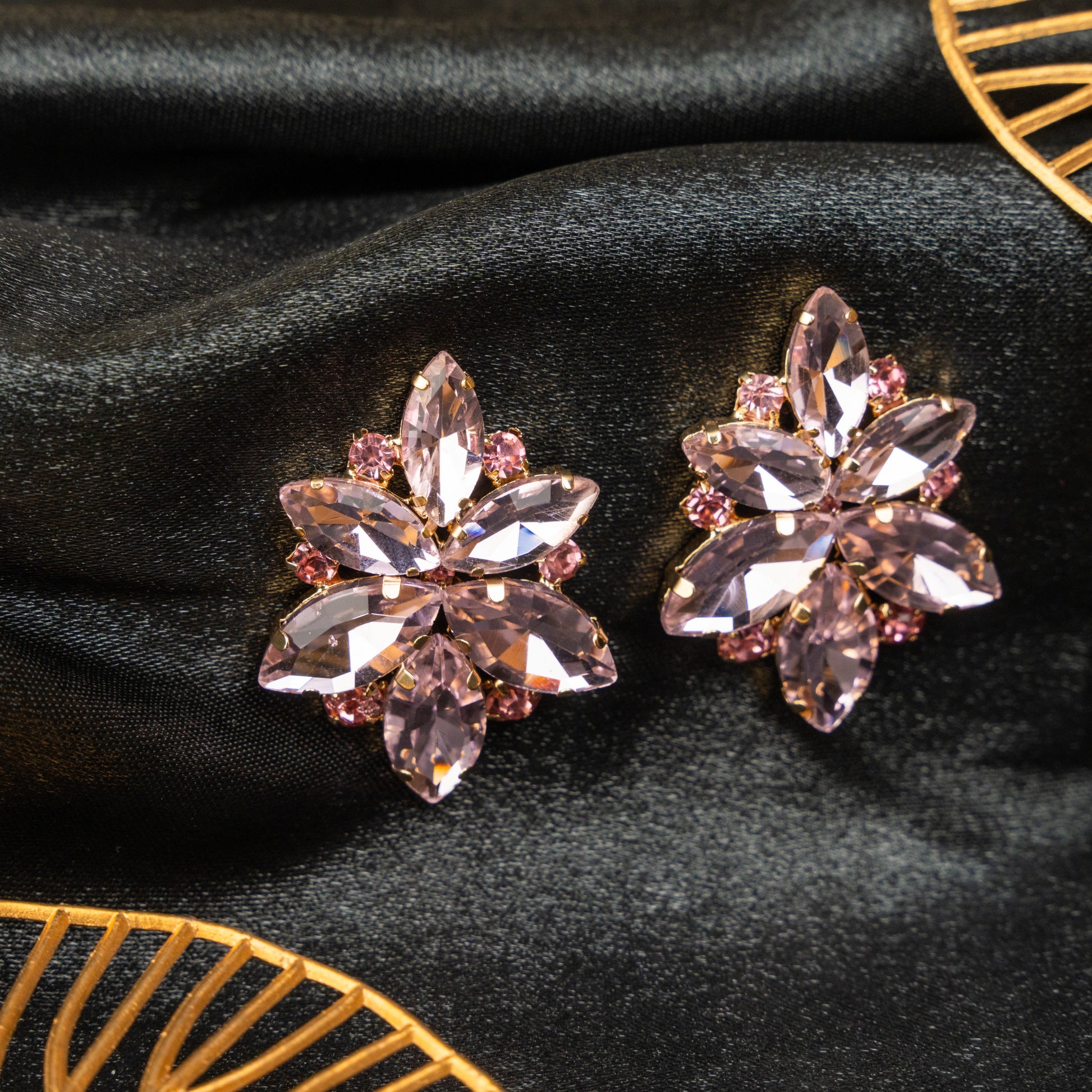 Frosted Shine White Plated Stone Earrings – Elegant Jewelry for Pageants and Events