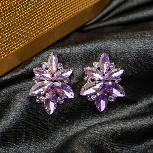Lilac Whimsy Floral Earrings – Elegant Jewelry for Pageants and Events