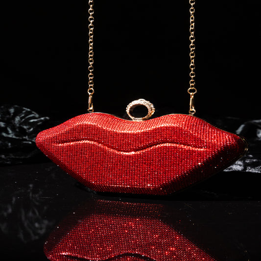Lips Red Clutch Bag – Bold & Sassy – Elegant Jewelry for Pageants and Events