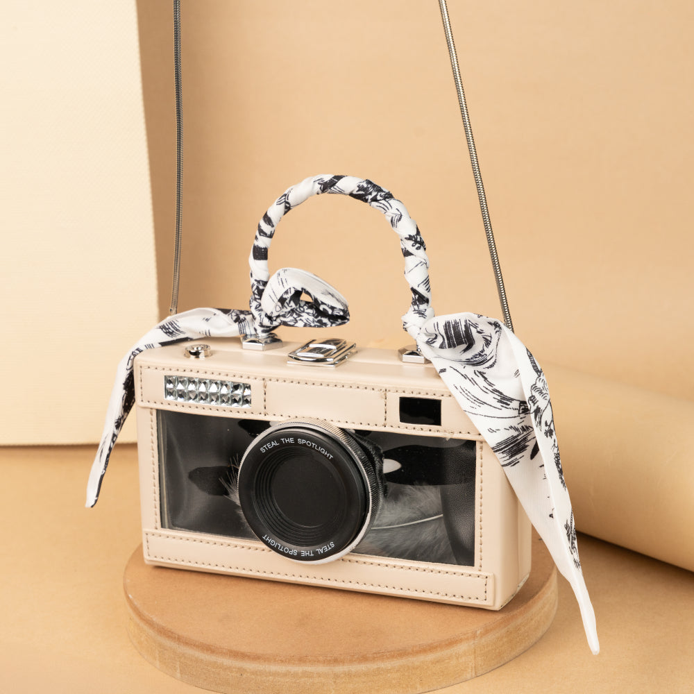 Beige Cam Bag – Vintage & Trendy – Elegant Jewelry for Pageants and Events